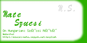 mate szucsi business card